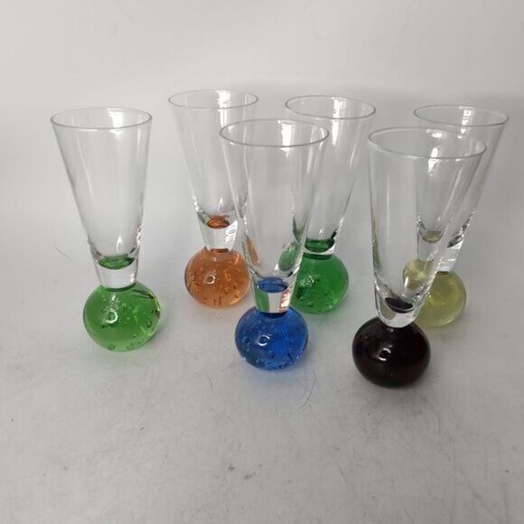 Set of six MCM ball bottom aperitif glasses - Picture 4 of 6